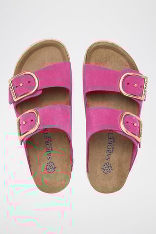 Mules en nubuck - Fuchsia