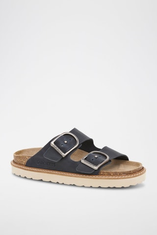 Mules en cuir - Bleu marine