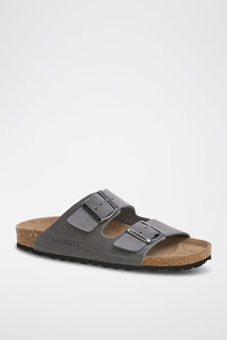 Mules em nobuck - Cinzento