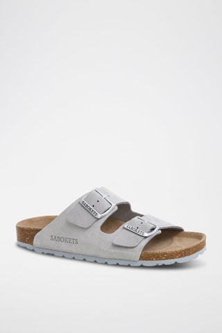 Mules em nobuck - Cinzento