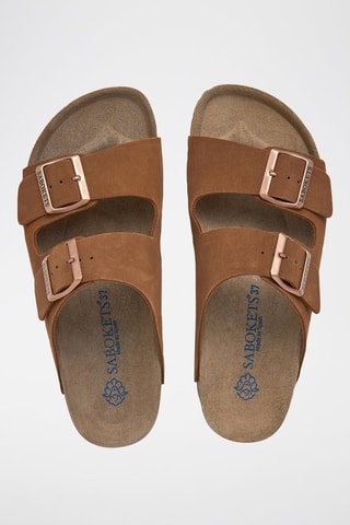 Mules em nobuck - Castanho