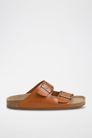 Mules em couro - Castanho