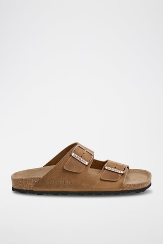 Mules em couro - Castanho