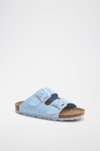 Mules en nubuck - Bleu