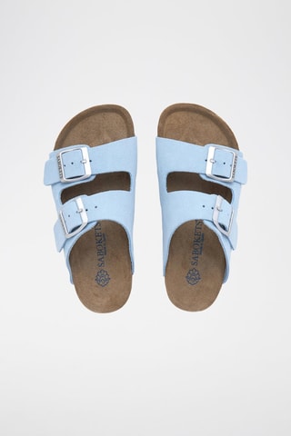 Mules en nubuck - Bleu