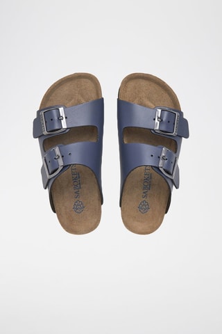 Mules en cuir - Bleu marine