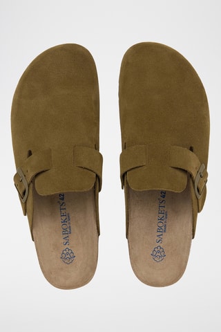 Sabots en cuir - Kaki