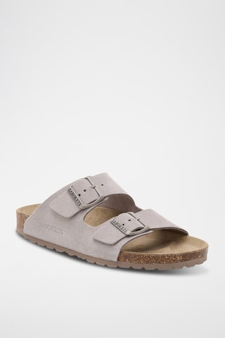 Mules em couro - Castanho