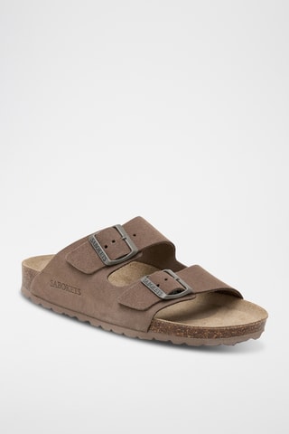 Mules em couro - Castanho