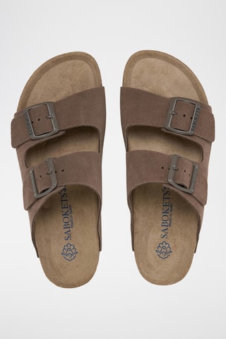 Mules em couro - Castanho