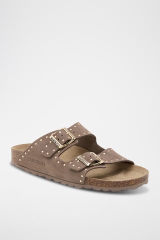 Mules em couro - Castanho