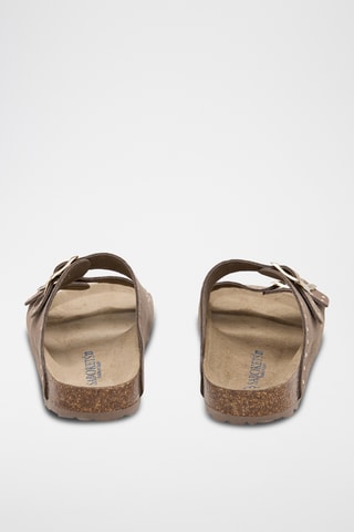 Mules em couro - Castanho