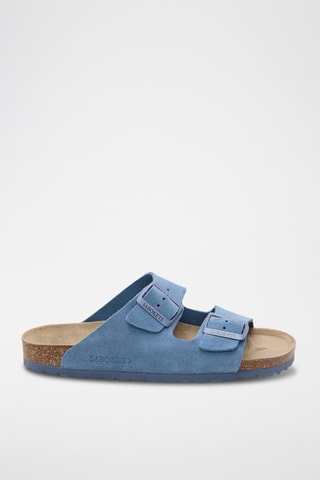 Mules en cuir - Bleu