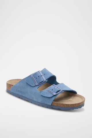 Mules en cuir - Bleu