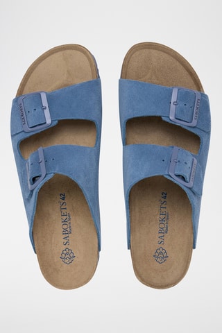 Mules en cuir - Bleu