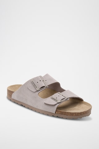 Mules en cuir -Marron