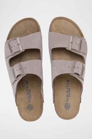 Mules en cuir -Marron