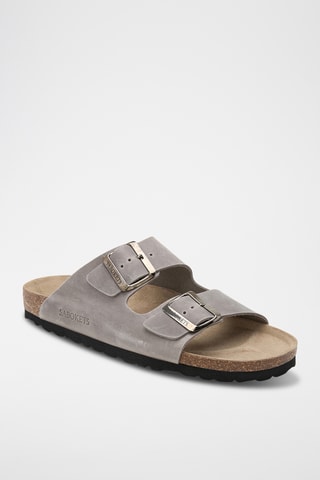 Mules en cuir - Gris