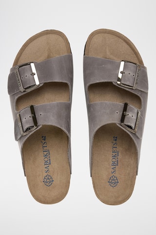 Mules en cuir - Gris