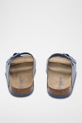 Mules en cuir - Bleu