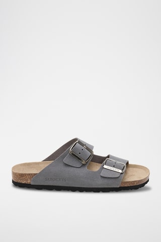 Mules en cuir - Gris