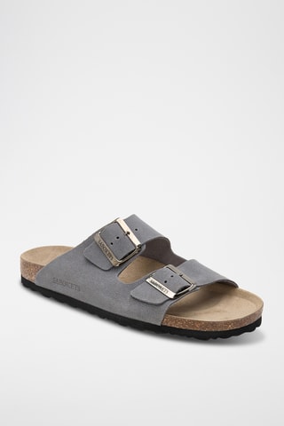 Mules en cuir - Gris