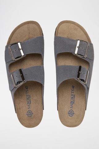Mules en cuir - Gris