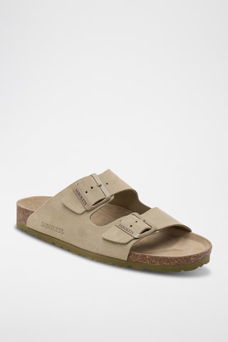 Mules en cuir - Kaki