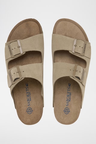 Mules en cuir - Kaki