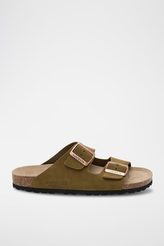 Mules en cuir - Kaki