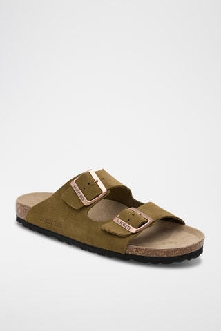 Mules en cuir - Kaki