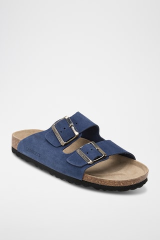 Mules en cuir - Bleu