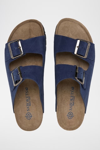 Mules en cuir - Bleu