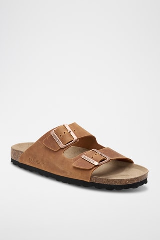 Mules en cuir - Camel