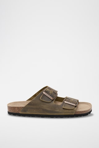 Mules en cuir - Kaki