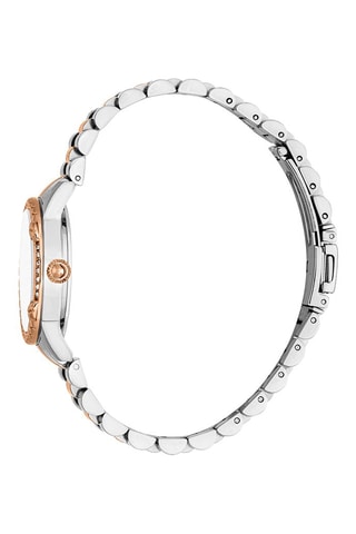 Montre à quartz en acier - Argenté et doré rose