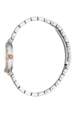 Montre à quartz en acier - Argenté et doré rose