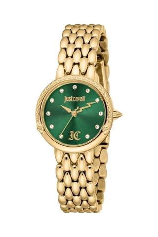 Montre à quartz en acier - Doré et vert