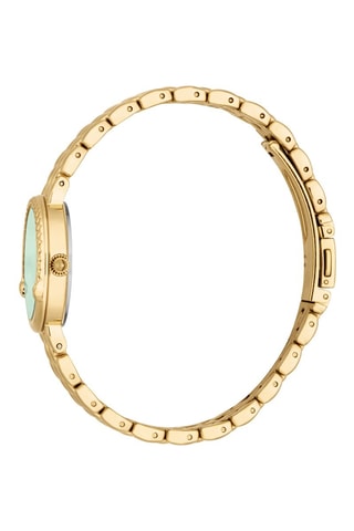 Montre à quartz en acier - Doré et vert