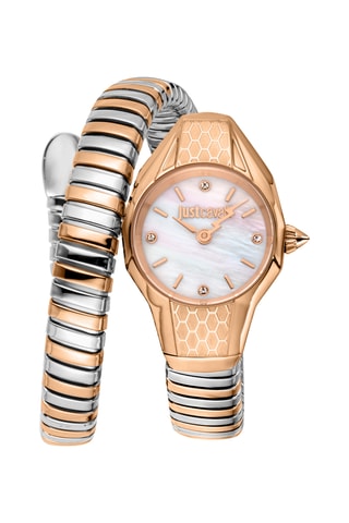 Montre à quartz en acier - Argenté et doré rose