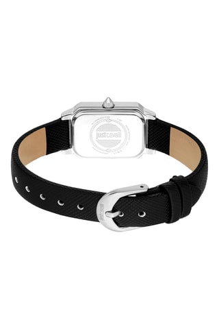 Montre à quartz en cuir - Noir et argenté