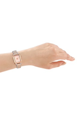 Montre à quartz en acier - Doré rose et argenté