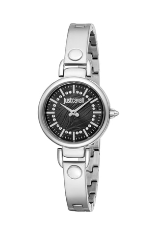 Montre à quartz en acier - Argenté et noir