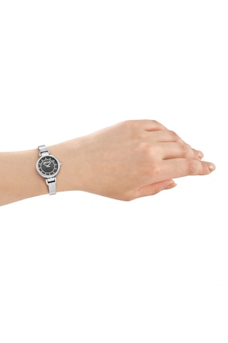 Montre à quartz en acier - Argenté et noir