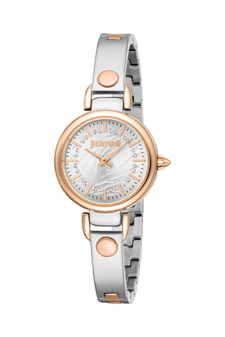 Montre à quartz en acier - Argenté et doré rose