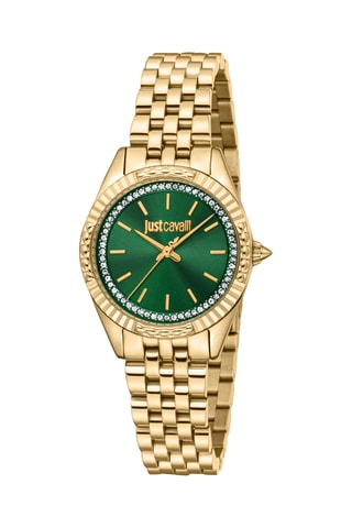 Montre à quartz en acier - Doré et vert