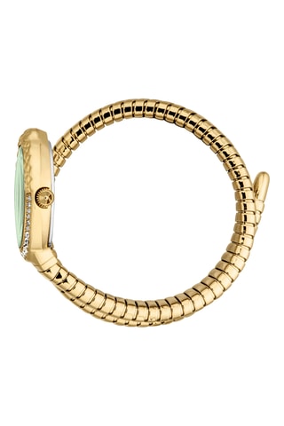 Montre à quartz en acier - Doré et vert