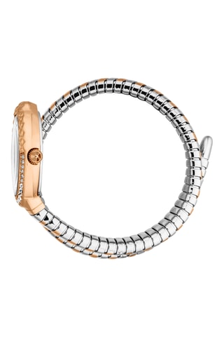 Montre à quartz en acier - Argenté et doré rose