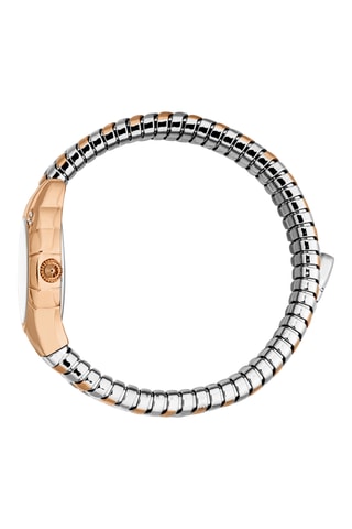 Montre à quartz en acier - Argenté et doré rose