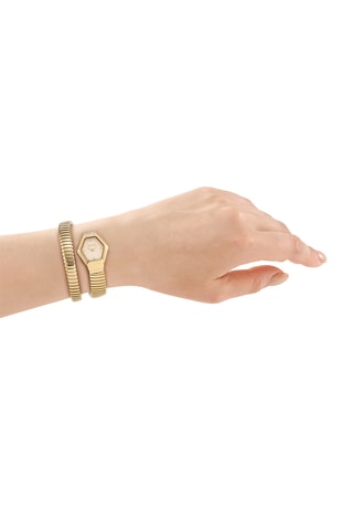 Montre à quartz en acier - Doré